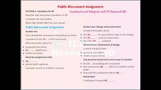 Public Monument Assignment section 4 Actual IELTS listening
