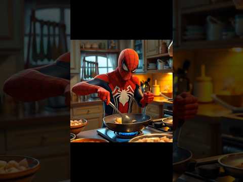 Spider-Man Cooks the Ultimate Burger! 🍔🔥 | Epic Hamburger Cooking Show - #Marvel #story #foodvlog