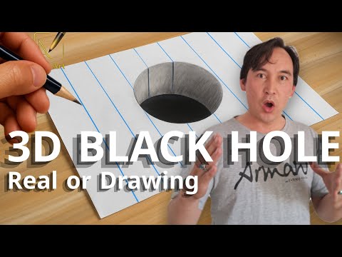 3D Black Hole Drawing – Real or Just Pencil? | Mind-Blowing Optical Illusion