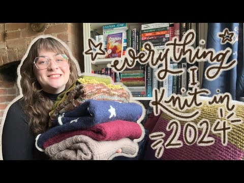 Everything I knit in 2024! Trying on and reviewing my first year of knitting | Cosy Books and Knits