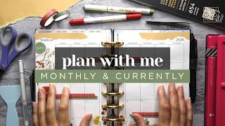 MARCH PLAN WITH ME :: Monthly & Currently Page Memory Planner Setup in a Half Letter Discbound