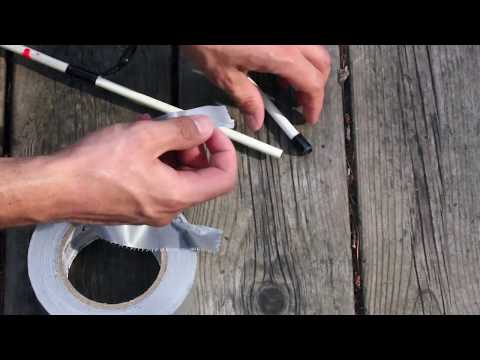 Part of a video titled How-to Fix A Fishing Rod Using Duct Tape Tutorial - YouTube