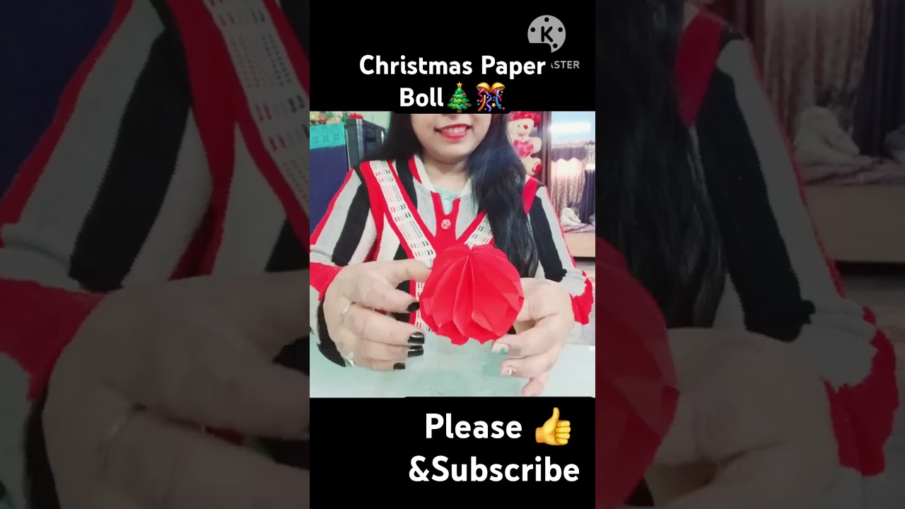 #DIY Christmas Paper Boll 🎄🎊🎉✨️ #diy #chritmascraft #christ #christiansongs #christmasdecor