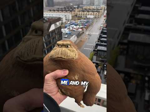 Squishy Monkey Huge Drop off Roof 🙊 #shorts