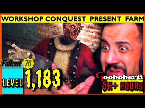 Workshop Conquest Present Farm - Level 1,183 - 5k+ Hours - Fallout 76