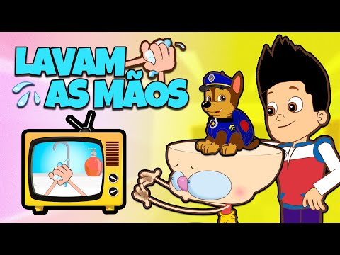 Capa de Mongo e Drongo ensinam a Lavar as mãos com a Patrulha Canina na Escolinha de Mongo e Drongo