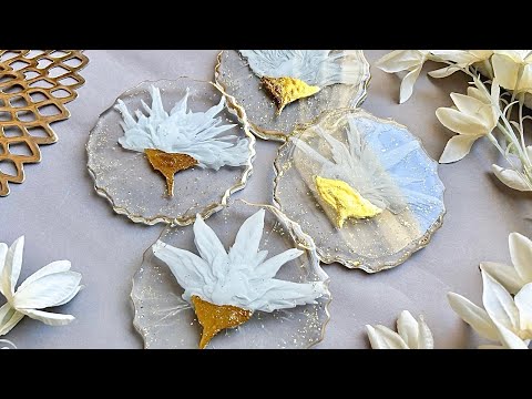 Beautiful Teal Bronze Geode Resin Coasters