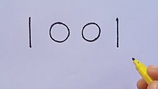 Mahatma Gandhi Drawing Very Easy |How To Turn Number 1001 Into Mahatma Gandhi | Gandhi Jayanti |