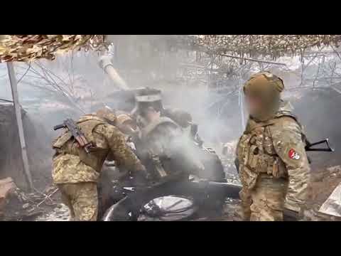 The British light 105-mm howitzer L118 in service with the Armed Forces of Ukraine operates