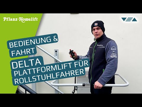 Plattformlift für Rollstuhlfahrer bedienen ▽△ So funktioniert der Lehner Delta Rollstuhl-Lift
