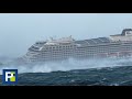 Los momentos de pánico que se vivieron dentro de un crucero por una fuerte tormenta cerca a Noruega