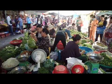 Cambodian People  In Real Life - People Activities And Foods In Phnom Penh Market