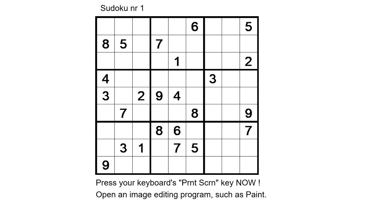 SUDOKU   PRINTABLE  + solution NO.1
