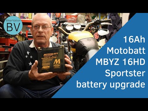Bikervation - Harley Sportster battery upgrade to a 16Ah/240A CCA Motobatt MBYZ 16 HD