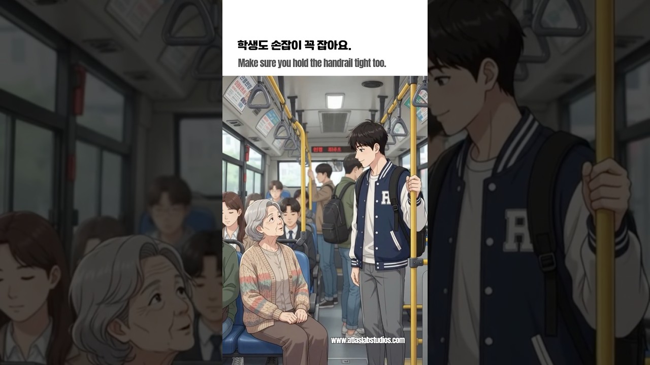 Giving up your seat for an elderly passenger on a Seoul bus