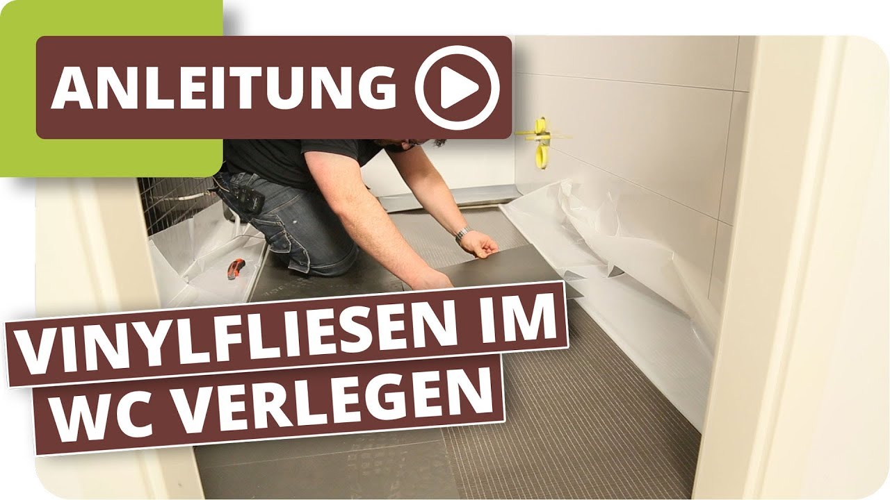 Vinylfliesen auf selbstklebender Dämmung im WC verlegen