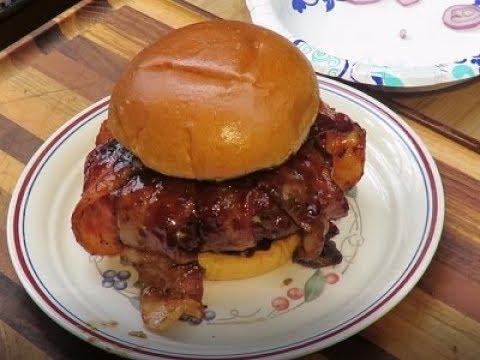 Blue Cheese Stuffed Bacon Bourbon Burger