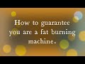 How to guarantee you are a fat burning machine live blood test