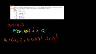 MICROECONOMICS I How To Calculate Returns To Scale Using Algebra I Part 1