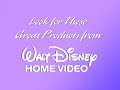 Look For These Great Products From Walt Disney Home Video Bumper 90 S Style