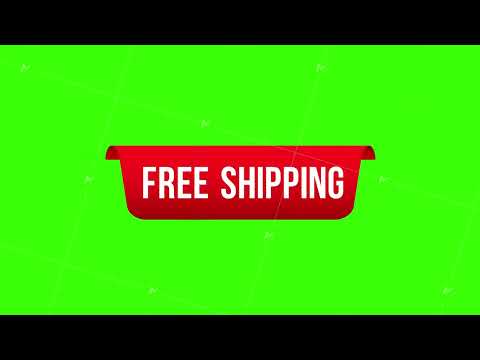 Free Shipping Red Label Icon Design. Motion graphics.