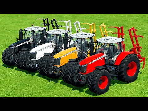 PLOW & COLLECT STONES WITH MASSEY FERGUSON TRACTORS - Farming Simulator 22