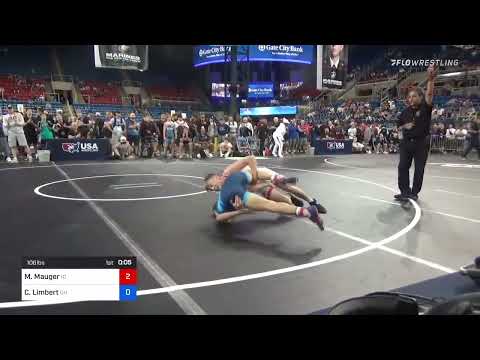 106 Lbs Quarterfinal - Mack Mauger, Idaho Vs Colyn Limbert, Ohio 849c