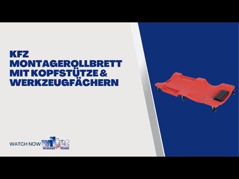 KFZ Montagerollbrett 103x50x10cm mit Kopfstütze & Werkzeugfächern