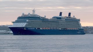 Cruise Ship CELEBRITY SOLSTICE leaves Auckland 4K