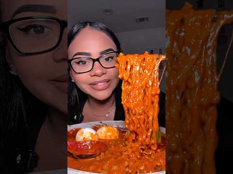 cheesy ramen + gooey eggs