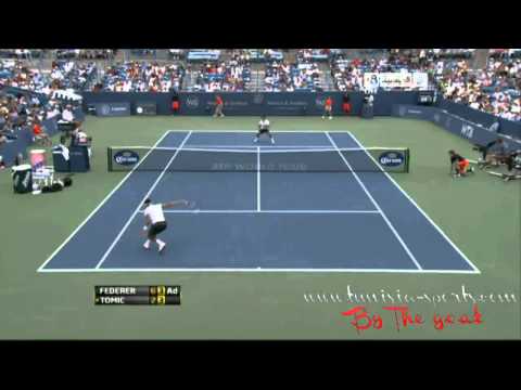 Roger Federer Vs Tomic  Full Highlights Set 2 Cincinnati Tennis open 2012 (HD)