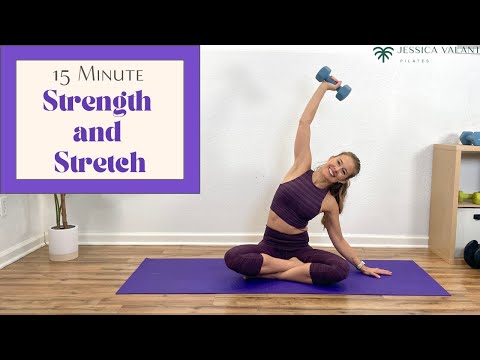 15 Minute Dumbbell and Stretch Workout at Home!