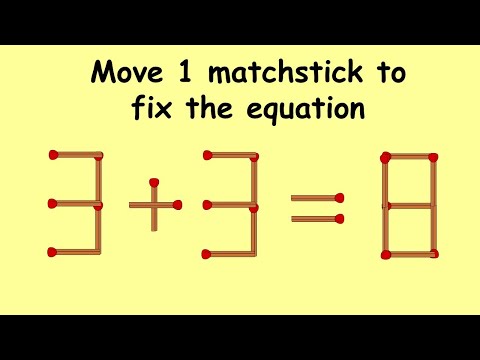 3+3=8 can you correct this equation | Match stick puzzle #139 | Puzzles with Answer