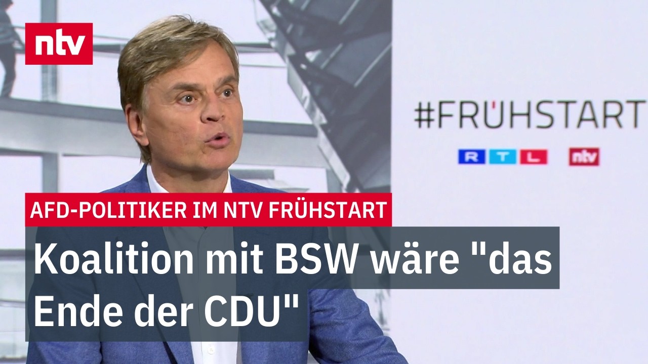 AfD-Politiker im Frühstart: Koalition mit BSW wäre "das Ende der CDU" | ntv