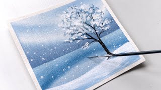 Winter Watercolor Painting for Beginners | Watercolor Painting Tutorial Easy