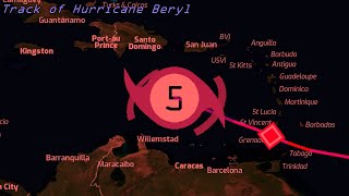 Track of Hurricane Beryl (2024)