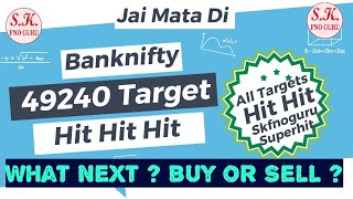 ALL TARGETS HIT OF BANK NIFTY ie 49240 Now what next in nifty - Bank nifty ? Buy - sell ? Sell nifty