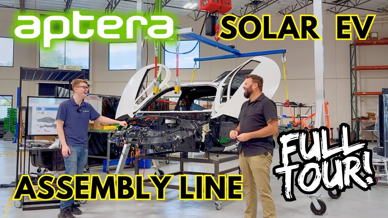 Aptera solar car body on the factory line