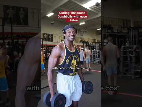 Curling 100 pound Dumbbells how to build big arms #shorts
