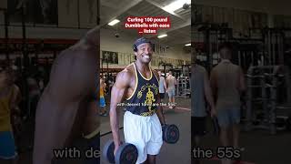 Curling 100 pound Dumbbells how to build big arms #shorts