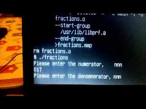 Pl/1 program simplifying fractions.