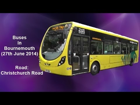 (HD) Buses In Bournemouth, Christchurch Road (27th June 2014)