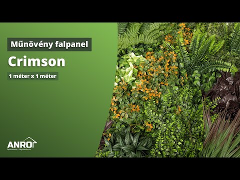 Crimson - műnövény falpanel (1 méter x 1 méter) 🍀 Fehér-tarka borostyán, vérfű és páfrány utánzat