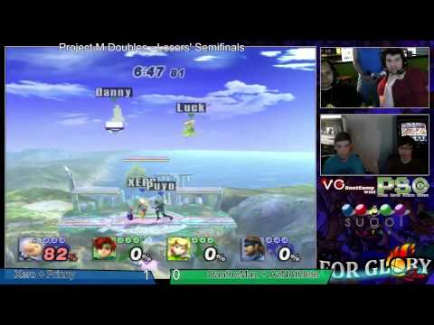 Project M - FG0 Doubles - LSF - Xero + Prinny (Blue) vs DantheMan + Luck (Green)