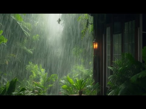 Chuva refrescante na varanda da casa da vó Som de chuva pra relaxar