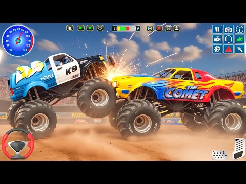 US Police Monster Truck Demolition Derby Arena Crashing Action Stunt Racing - Android Gameplay.