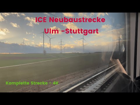 ICE Mitfahrt | Neubaustrecke Ulm - Stuttgart | 250 km/h | Komplette Strecke