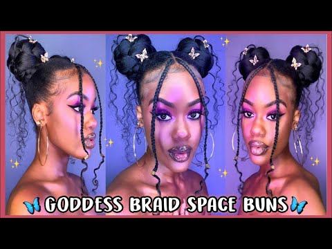 HOW TO: GODDESS BRAID SPACE BUNS 🦋 | Outre Braid Up...