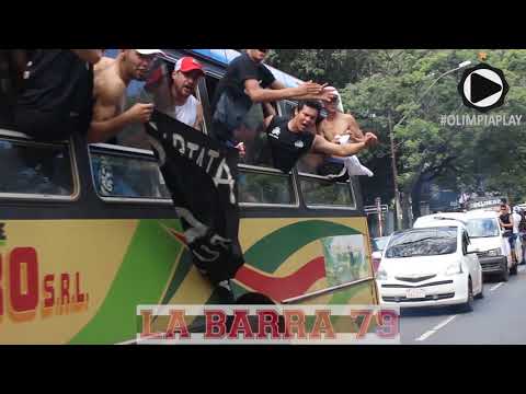 "CARAVANA DE LA BARRA 79 RUMBO AL DEFENSORES DEL CHACO ." Barra: La Barra 79 &bull; Club: Olimpia