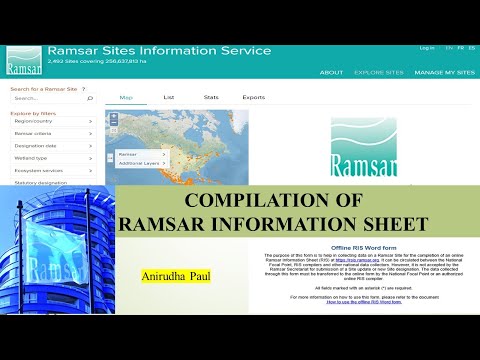 Ramsar Site Information Sheet: A Global Framework for Wetland